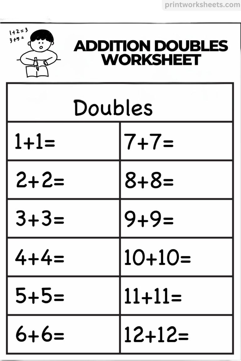 Addition Doubles Worksheets - Print Worksheets
