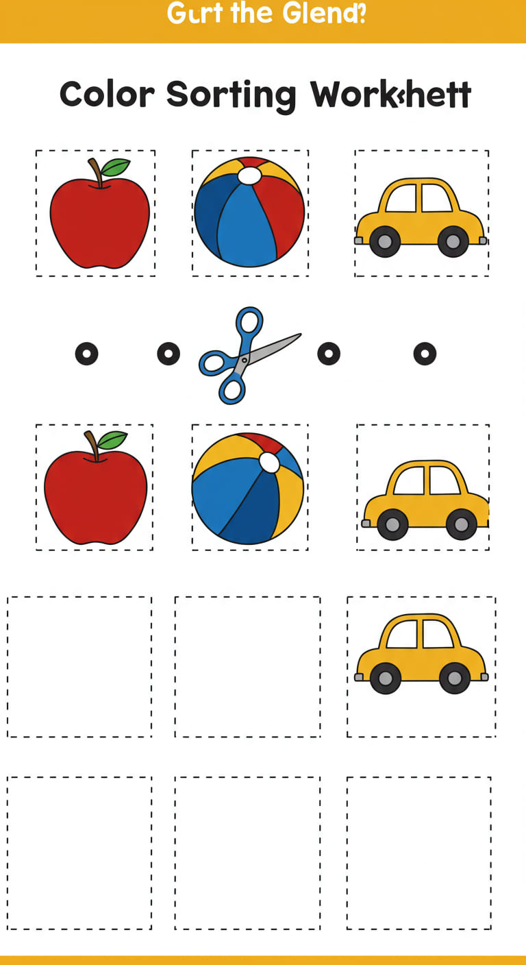 Fun Color Sorting Worksheet for Preschoolers - Print Worksheets