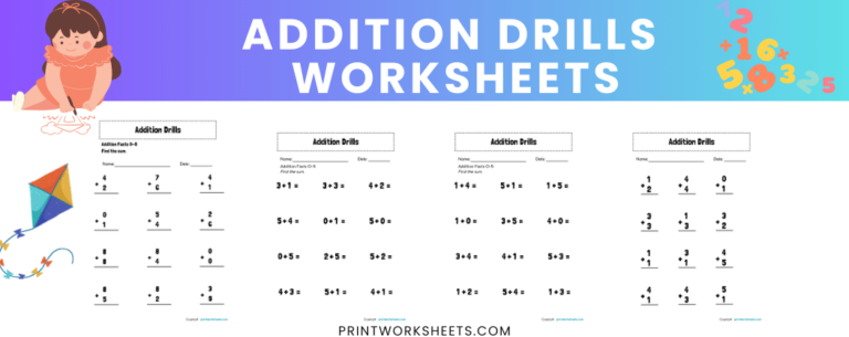 Addition Drills - Print Worksheets