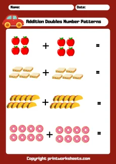 Single Digit Addition Worksheet - Addition Doubles Worksheets: Facts 0-10 (Grade 1) | Free Printable