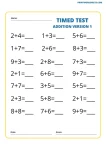 Addition Timed Test Worksheet