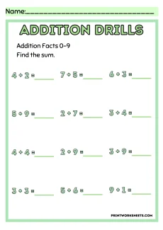 Addition Worksheets Worksheet - Timed Addition Drills: Sums to 10 (Speed Practice) | Free Printable