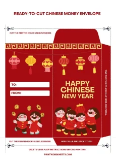 Art and Crafts Worksheet - Chinese New Year Worksheets Envelope Template Free | Free Printable