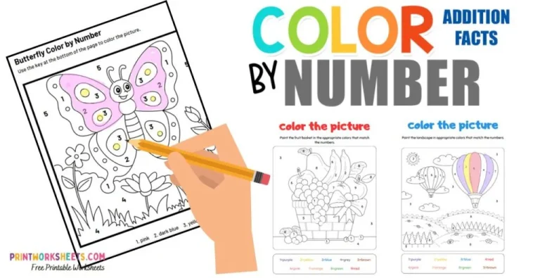 addition color by number