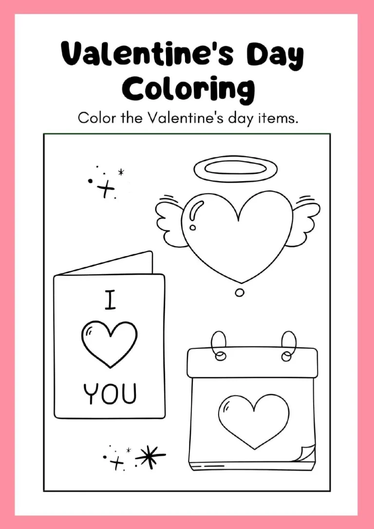Cute Valentine Doodles Free Printable Coloring