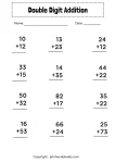 Double Digit Addition Without Regrouping Worksheet