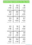 Double-Digit Addition Tic-Tac-Toe Worksheets
