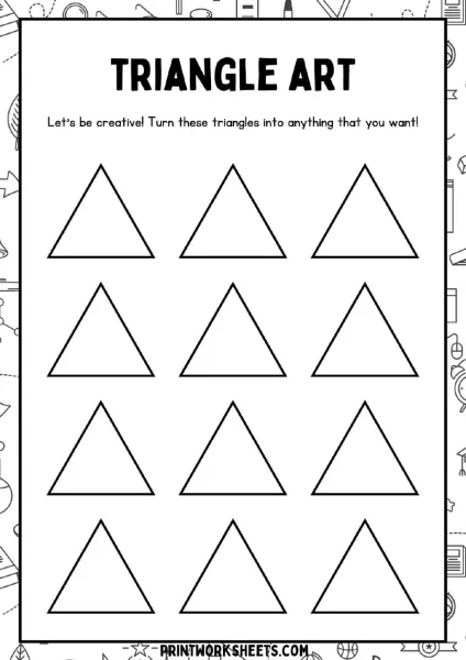 Free Creative Thinking PDF: Triangle Art Challenge for Early Finishers