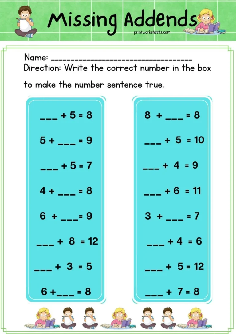 Missing-Addends-printworksheets.com-min-1086×1536 Missing Addends Worksheet