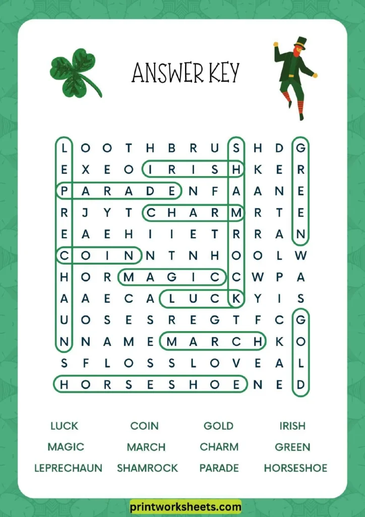 St. Patrick’s Day Word Search Worksheets – Free Printable PDF for Kids