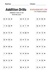 Addition Drill Math Worksheets Addends to 20