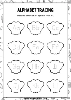 Reading Worksheets Worksheet - Alphabet Tracing A-L, M-Z Worksheets | Free Printable