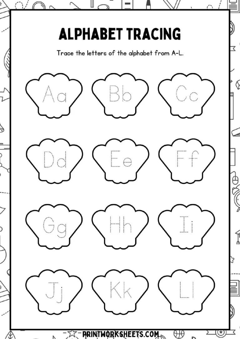 alphabet tracing a-l