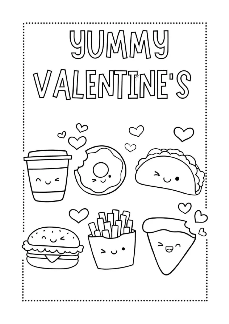 coloring page valentine