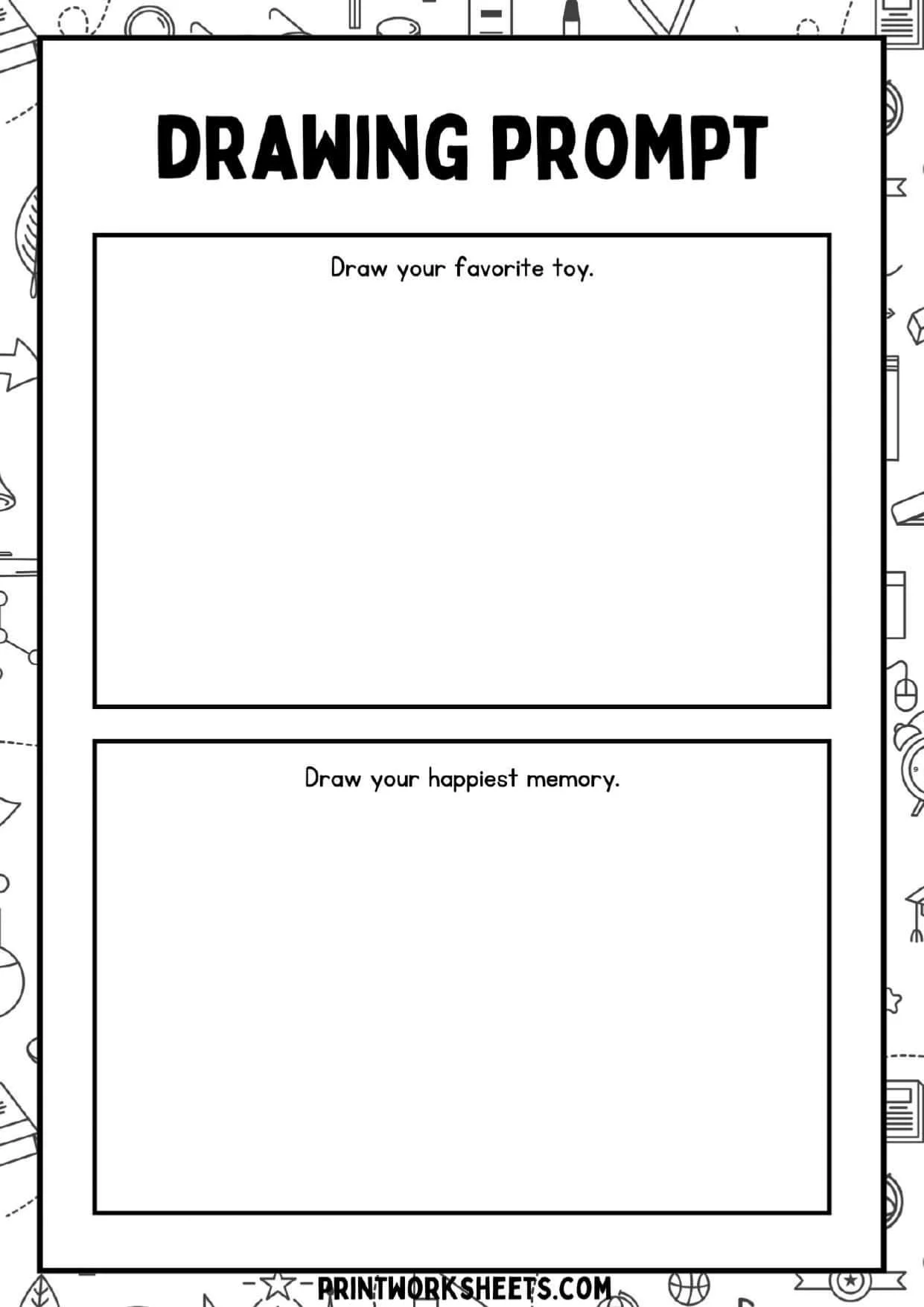 Drawing Worksheets Worksheet - Drawing Prompt Worksheet | Free Printable