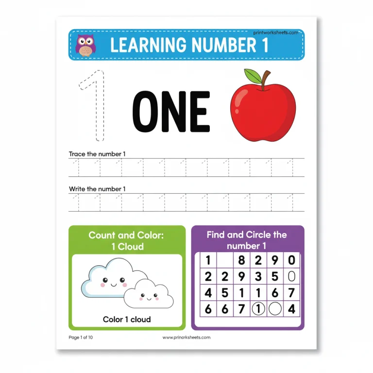 1-10 worksheets