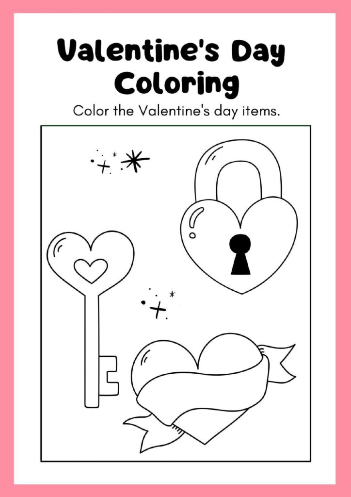 Download Valentine’s Day Love Symbols Coloring Page - Free Coloring Pages Worksheet Coloring Pages Worksheet - Valentine’s Day Love Symbols Coloring Page | Free Printable