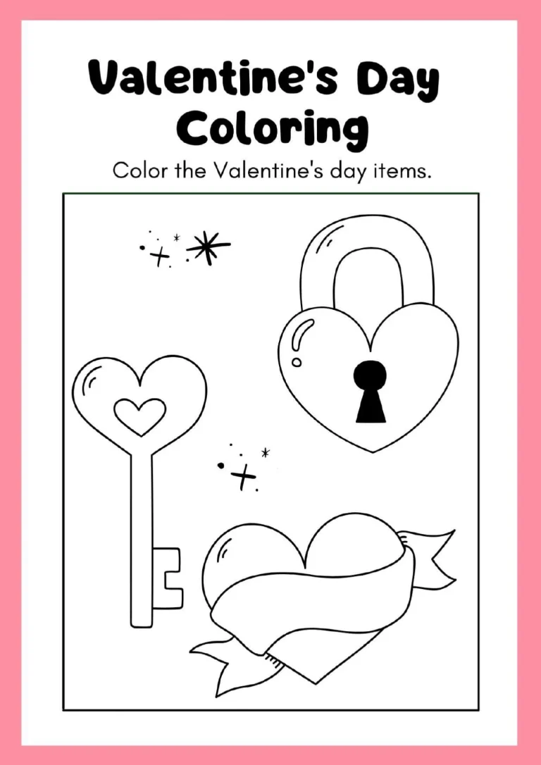 Valentine's Day Love Symbols Coloring