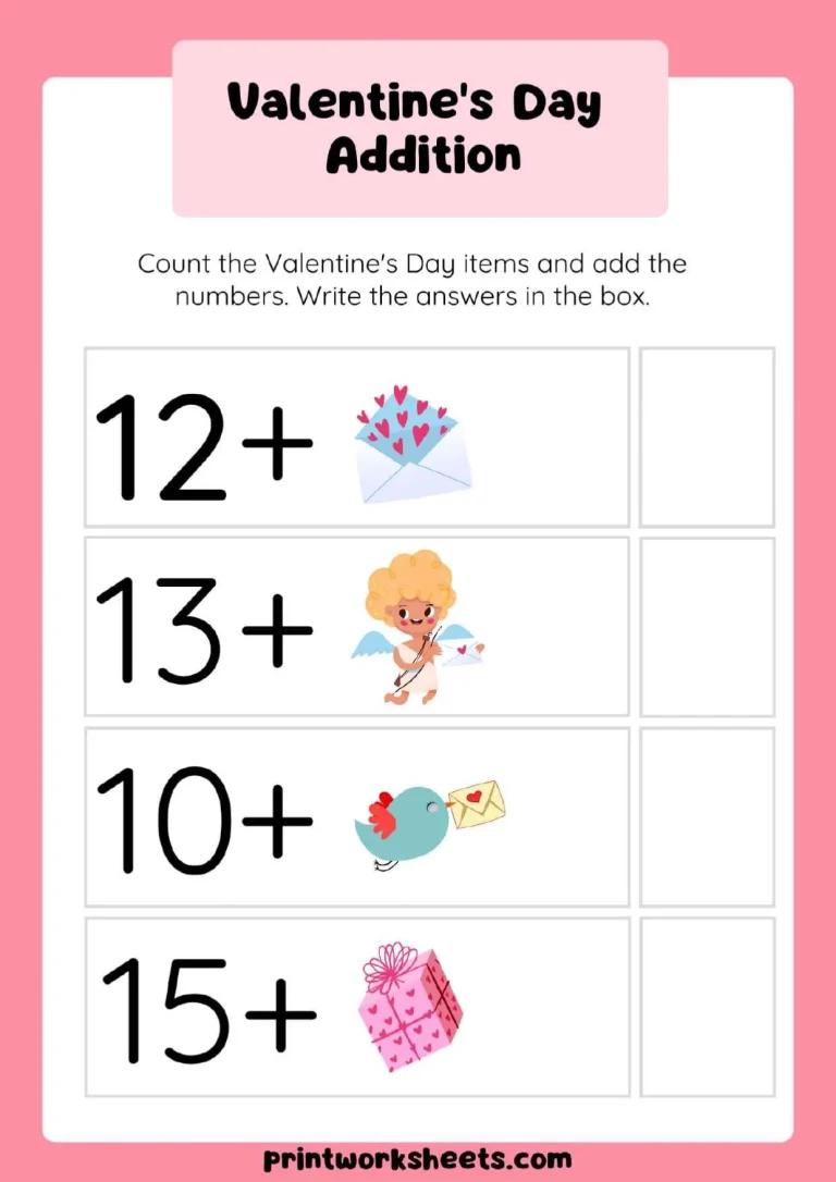 Valentine Picture Addition for Early Learners
