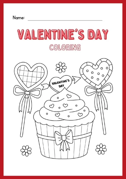 Valentine’s Day Coloring Page for Kids Printable