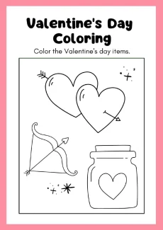 Coloring Pages Worksheet - Cupid’s Arrows and Love Hearts Coloring Page Valentine’s Day | Free Printable