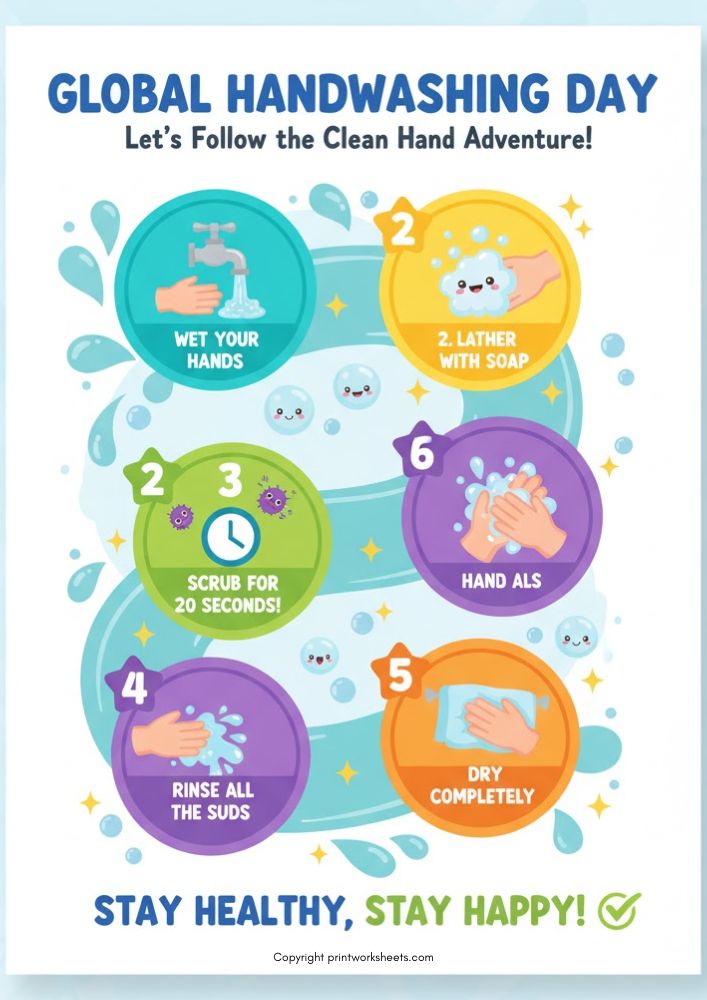 Download Free Global Handwashing Day Poster for Kids - Free Global Handwashing Day Worksheet Global Handwashing Day Worksheet - Free Global Handwashing Day Poster for Kids | Free Printable