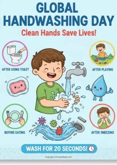 Health Worksheets Worksheet - Global Handwashing Day Poster Printable | Free Printable