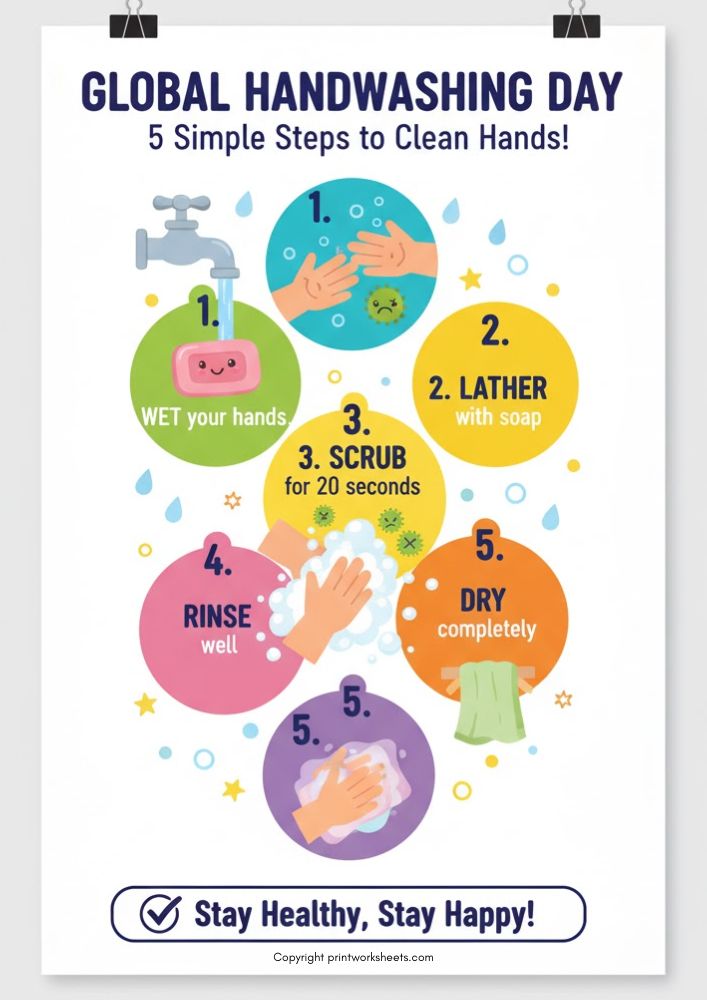Download Global Handwashing Day Poster Free Printable Chart - Free Global Handwashing Day Worksheet Global Handwashing Day Worksheet - Global Handwashing Day Poster Free Printable Chart | Free Printable