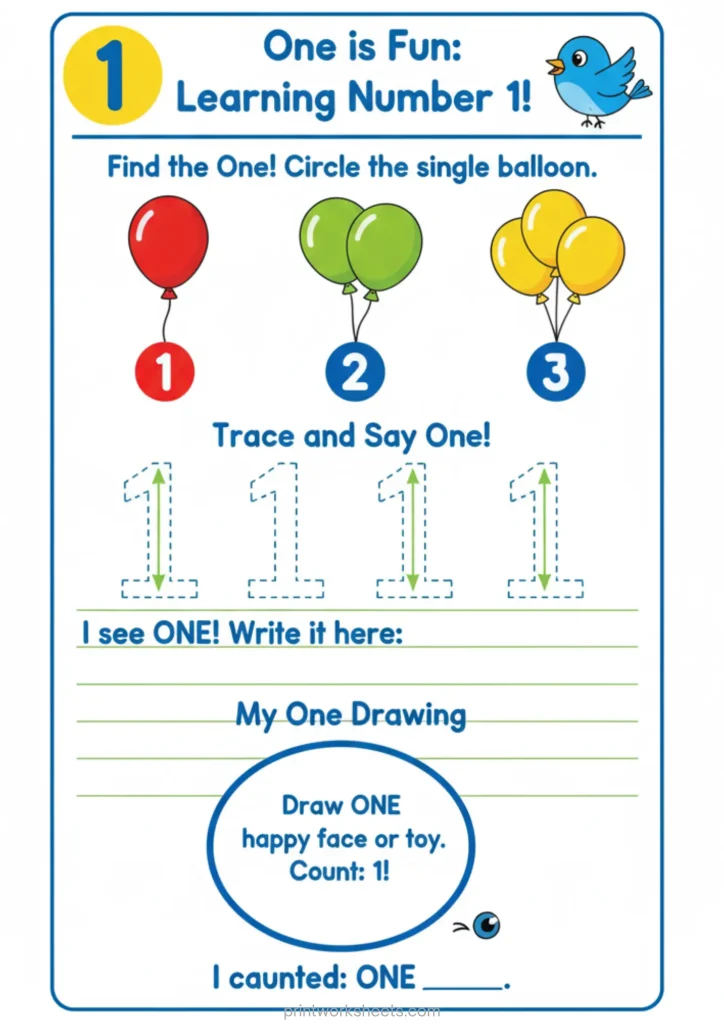 number 1 worksheet