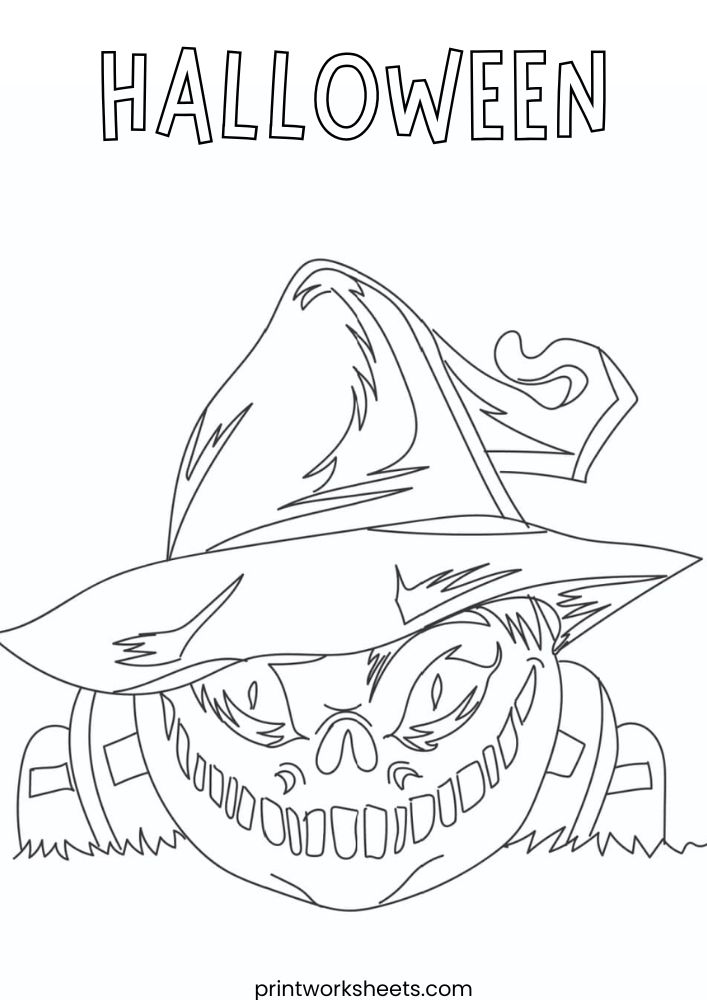 Download Scary Halloween Coloring Pages – Free Printable for Kids & Adults - Free Coloring Pages Worksheet Coloring Pages Worksheet - Scary Halloween Coloring Pages – Free Printable for Kids & Adults | Free Printable
