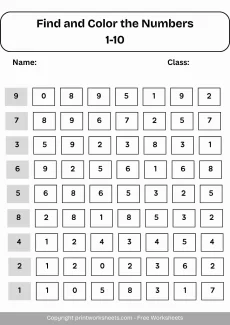 Number Recognition Worksheets Worksheet - Number Hunt Activity: Find Numbers 1-10 | Free Printable