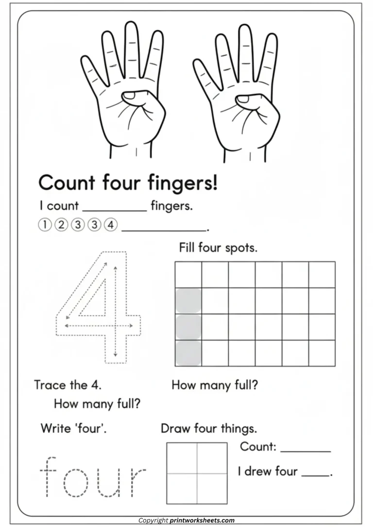 Kindergarten number four practice