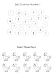 learn number 3 worksheet for kindergarten