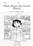witch coloring page
