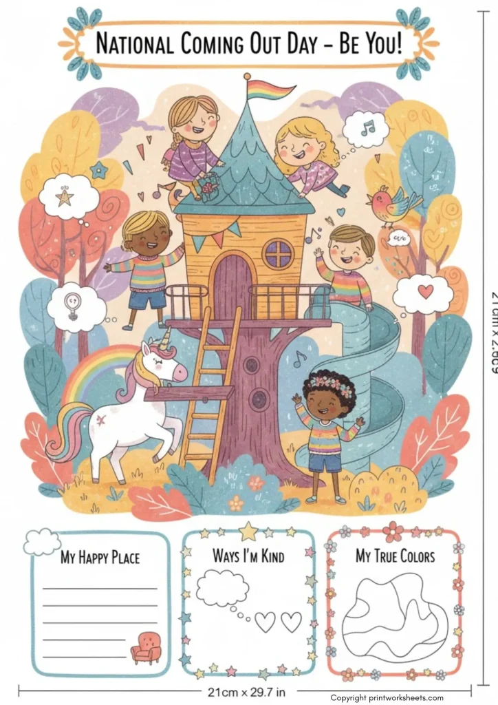 Download Free National Coming Out Day “Be You!” Worksheet for Kids - Free National Coming Out Day Worksheet National Coming Out Day Worksheet - Free National Coming Out Day “Be You!” Worksheet for Kids | Free Printable