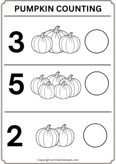 Counting Worksheets Worksheet - Pumpkin Counting Worksheet – Match Numbers to Groups (Free Printable for Preschool & Kindergarten) | Free Printable
