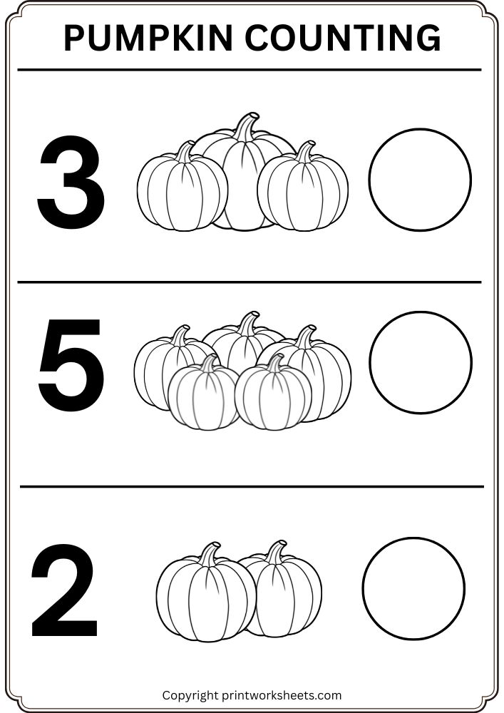 Download Pumpkin Counting Worksheet – Match Numbers to Groups (Free Printable for Preschool & Kindergarten) - Free Counting Worksheets Worksheet Counting Worksheets Worksheet - Pumpkin Counting Worksheet – Match Numbers to Groups (Free Printable for Preschool & Kindergarten) | Free Printable