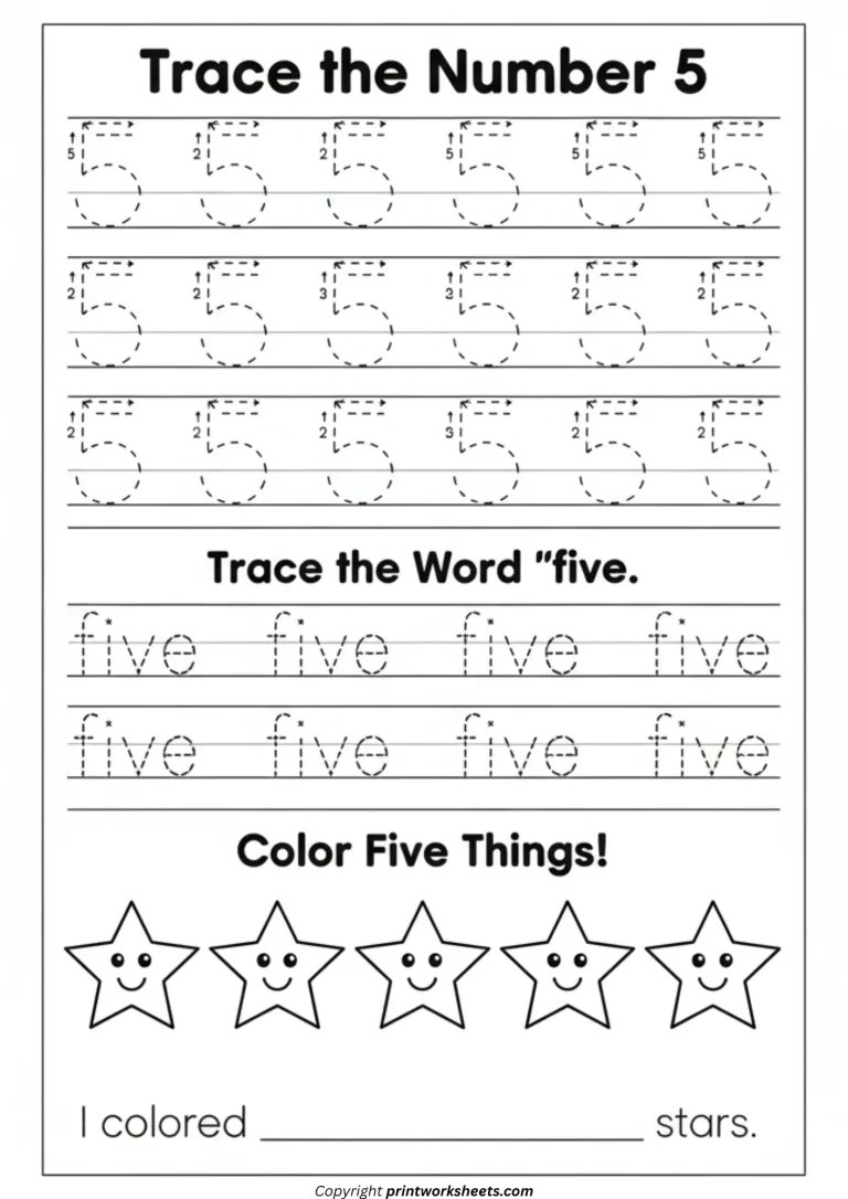 Trace and color number five