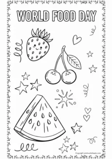 World Food Day Worksheet - Free World Food Day Coloring Page For Kids | Free Printable