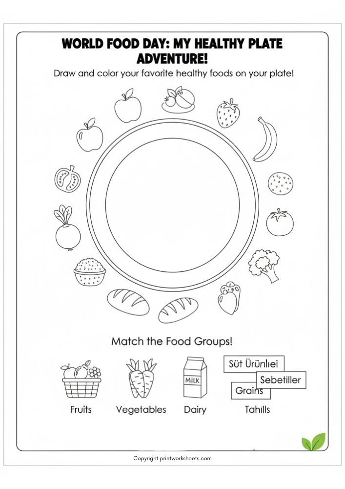 Download Free World Food Day Worksheet for Kids Printable - Free World Food Day Worksheets Worksheet World Food Day Worksheets Worksheet - Free World Food Day Worksheet for Kids Printable | Free Printable