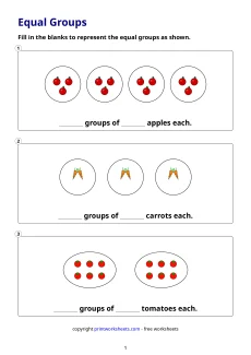 Multiplication Worksheets Worksheet - 2nd Grade Equal Groups Multiplication Worksheets (Free Printable PDF) | Free Printable