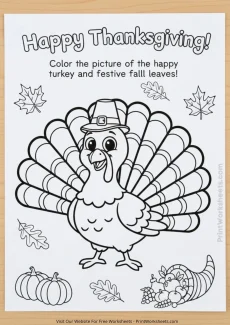 Thanksgiving Worksheets Worksheet - Thanksgiving Coloring Pages (Free Printable PDFs) – Cute Coloring Pages For Kids | Free Printable