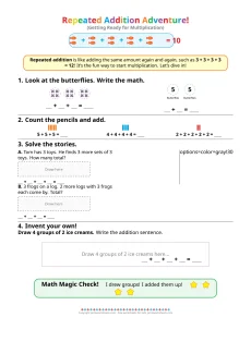 Multiplication Worksheets Worksheet - 2nd Grade Repeated Addition Worksheets (Butterfly & Pencil Theme) | Free Printable