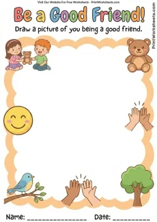 Health Worksheets Worksheet - Free “Be a Good Friend” Worksheet | Printable PDF for Kids | Free Printable