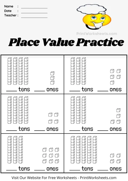 1st Grade Place Value Worksheets (Tens and Ones Practice)