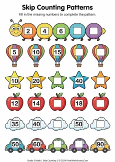 Counting Worksheets Worksheet - 2nd Grade Skip Counting Worksheets (Free Printable Activities) | Free Printable