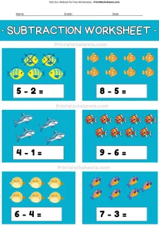Subtraction Worksheets Worksheet - Kindergarten Subtraction Worksheets (Cross Out & Solve Visuals PDF) | Free Printable