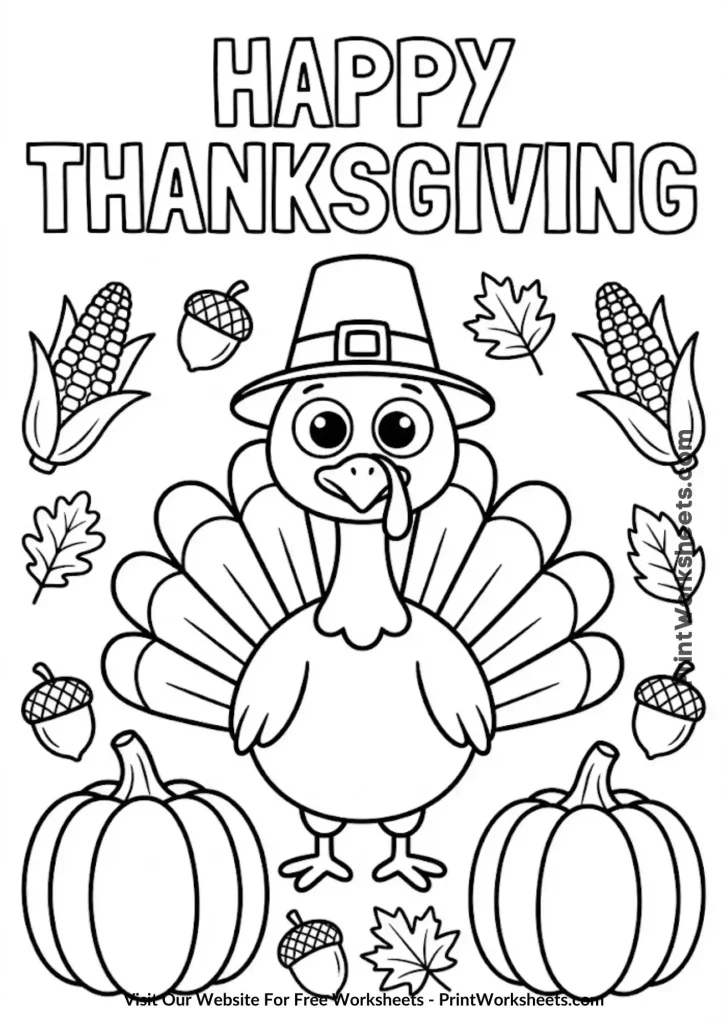 Thanksgiving Worksheets Worksheet - Thanksgiving Coloring Page Preschool | Free Printable