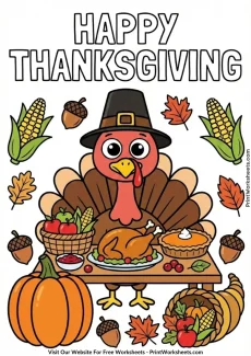 Thanksgiving Worksheets Worksheet - Thanksgiving Coloring Page Worksheet | Free Printable