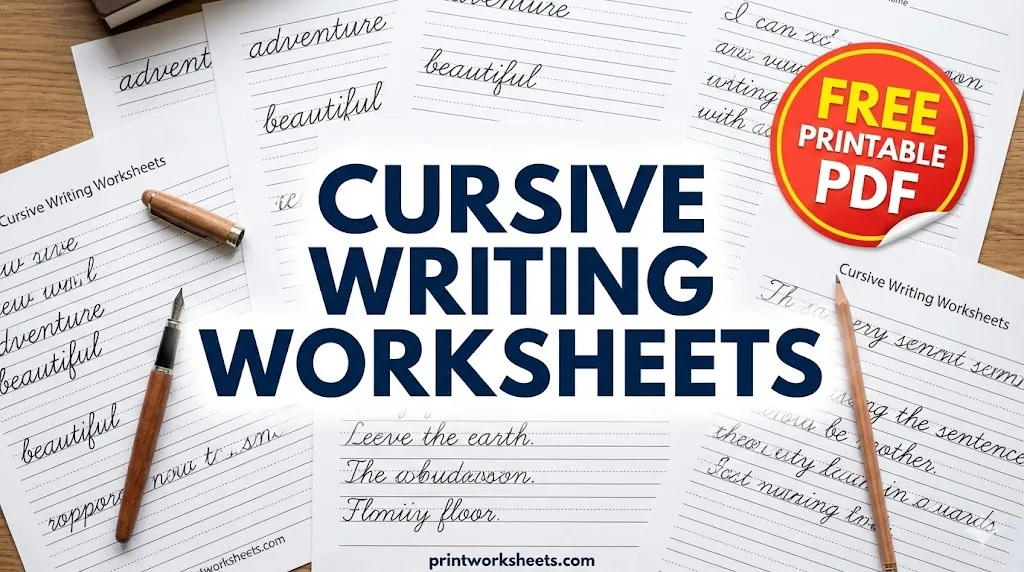 Free Cursive Writing Worksheets A–Z PDF (Printable)